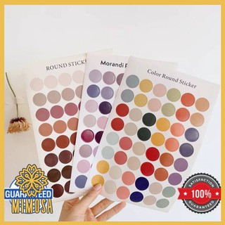 MIMOSA สติ๊กเกอร์วงกลม มีลายมากกว่า 10 แบบ Round sticker สี earthtone โทนม่วง สติ๊กเกอร์สี พร้อมส่งในไทย ไม่รอนาน