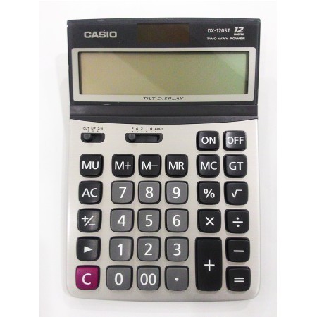 เครื่องคิดเลข Casio 12 หลัก DX-120ST แบบไม่มีฟังส์ชั่น ของแท้ รับประกัน2ปี cmg