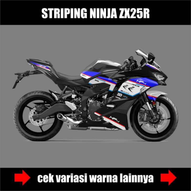 Kawasaki Ninja ZX25R Decal Striping Sticker - Ninja ZX25R Motorcycle Variation List Sticker with Hp4