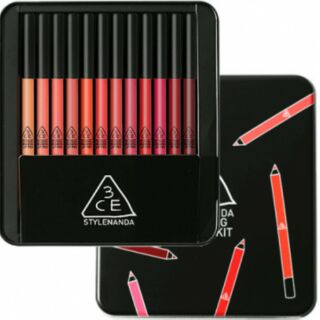 3ce Drawing Lip Pencil kit.เซ็ทลิปดินสอเนื้อแมท12สี