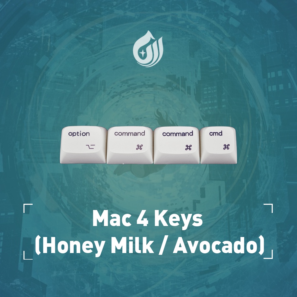 Amerteer For Mac 4 Keys Keycap Set XDA Profile PBT Dye-Sub For Mechanical Keyboard Mac Layer