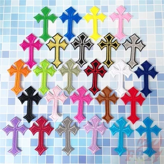 ❀ Cross สีสันสดใส (26 สี)แผ่นแปะรีด ❀ 1 ชิ้น Diy เย็บบนเหล็กบนแพทช์ป้าย