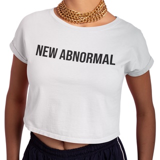 คอตต้อนคอกลมเสื้อครอปทอป Crop Top รุ่น New Abnormal แบรนด์ White Magic 100%cotton comb ผ้านุ่มสบาย ลายสวยS-5XL