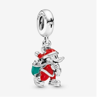 [พร้อมส่ง สินค้าแท้ 💯] Pandora Disney Santa Mickey and Gift Bag Dangle Charm