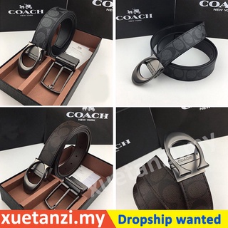 💯ของแท้ 🔥 Coach F64839 หัวเข็มขัดคู่แบบพลิกกลับได้ขนาดตัดตามขนาดลายเซ็นชาย