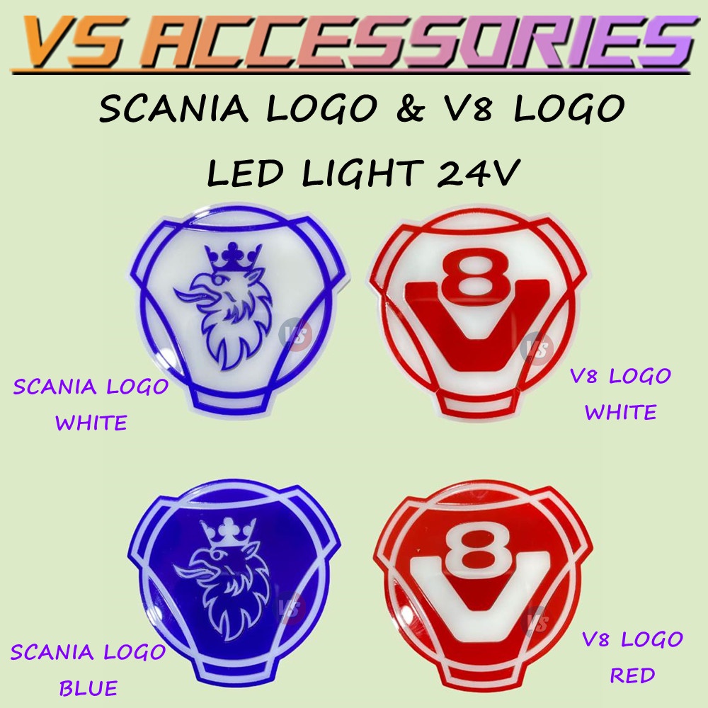 SCANIA LOGO & V8 โลโก้ LED LIGHT 24V