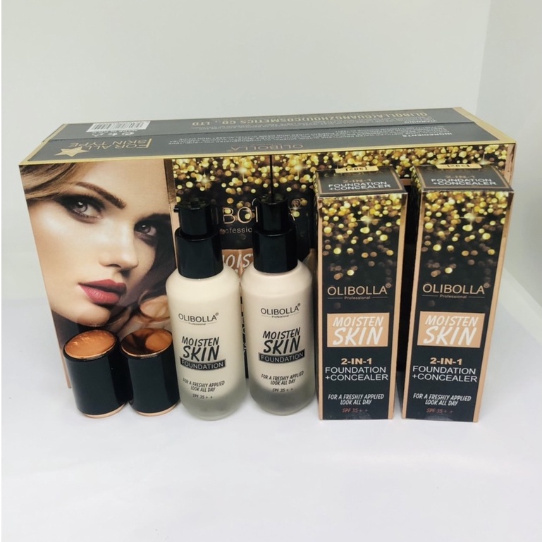 OLIBOLLA Professional-LA-F055 รองพื้น+คอนซีลเลอร์ 2 IN-1 เพื่อความสดชื่น เปล่งปลั่ง ตลอดวัน SPF35++ 