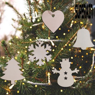 &lt;Christmas Decoration&gt; จี้ไม้ รูปสโนว์แมนน่ารัก กันจาง สําหรับประดับตกแต่งต้นคริสต์มาส 10 ชิ้น ต่อชุด