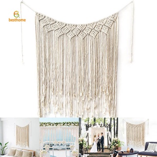 BH☆ Macrame Wall Hanging Cotton Handmade Woven Wall Tapestry Large Boho Wedding Backdrop Decor