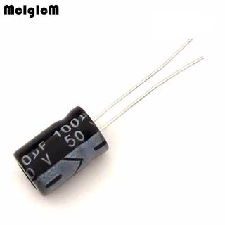 mcigicm ตัวเก็บประจุไฟฟ้า 100 uf 50 v capacitors 8x12 อลูมิเนียม 500 ชิ้น