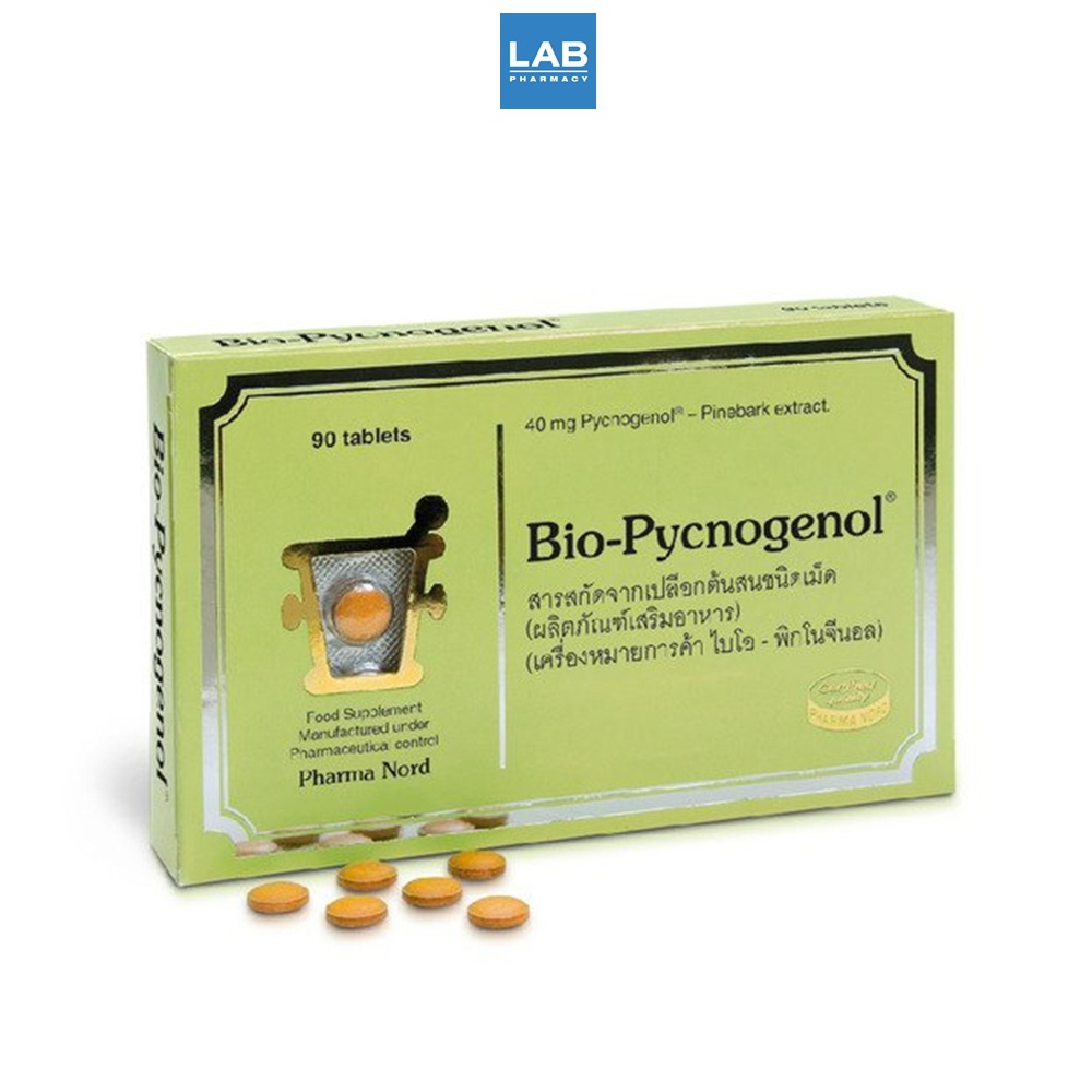 Pharma Nord Bio-Pycnogenol 90 Tablets - ฟาร์มา นอร์ด ไบโอ-ไพโนจีนอล อาหารเสริมสารสักดจากเปลือกสน 1 กล่อง (90 เม็ด)