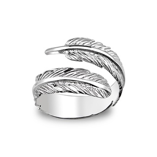 Silver thai 925 Sterling Silver Feather Wing Ring แหวนปีกขนนกเงินแท้ 925