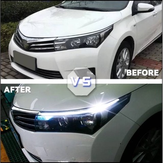 ไฟ LED DRL Toyota Corolla 2014-2019 ไฟหน้า Eyebrow Daytime Running Light หมอกโคมไฟ Flowing Dynamic เลี้ยวสีเหลือง สัญญาณ