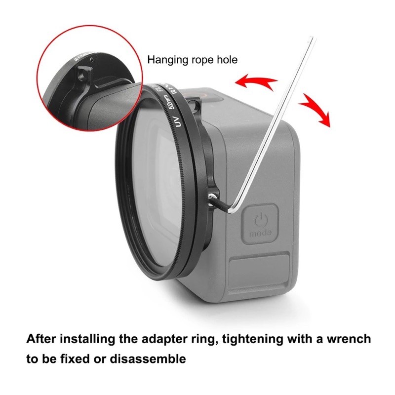 PULUZ Gopro 12 11 10 9 ขนาด 52mm UV Lens Filter + Adapter Ring for GoPro HERO 9 10 11 12 Black