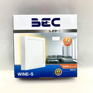 BEC ดาวน์ไลท์ 12W วอร์มไวท์ และ เดย์ไลท์” ติดลอย พาแนล panel LED เหลี่ยม รุ่น WINE-S ทัศศิพร Tassiporn