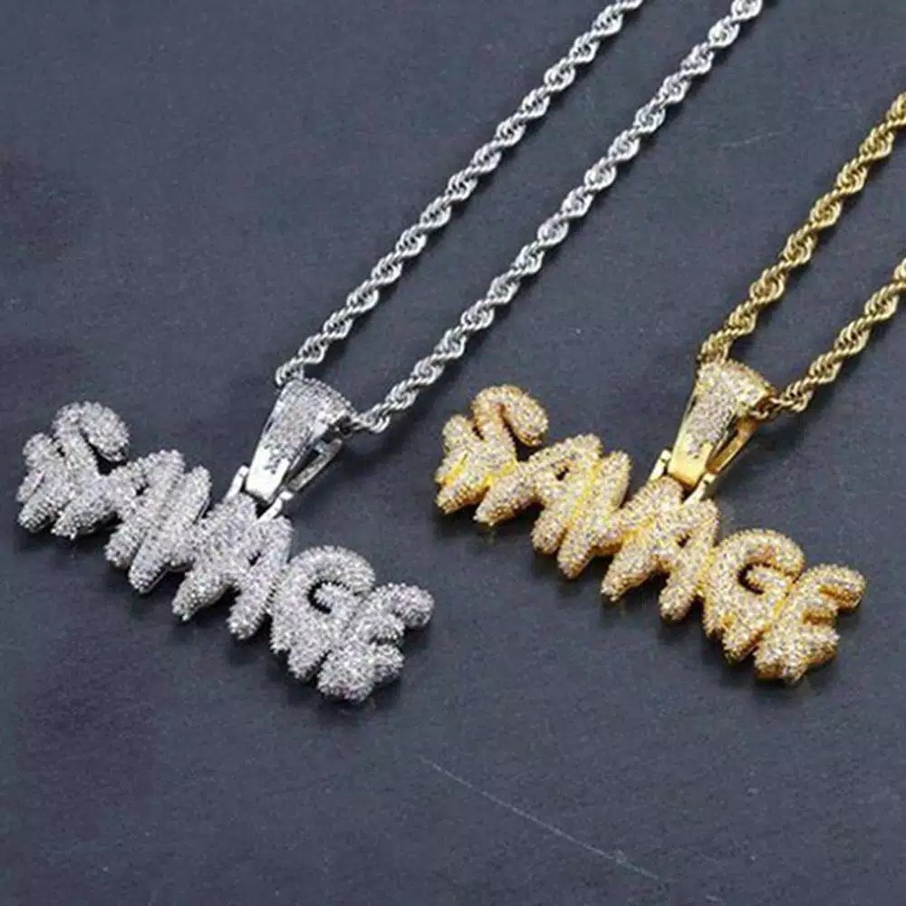 สร้อยคอแฟชั่น Hip Hop Zirconia Savage