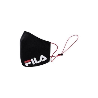 FILA ผ้าปิดจมูก แท้100% สีดำ พร้อมสายคล้องคอปรับระดับได้ในตัว