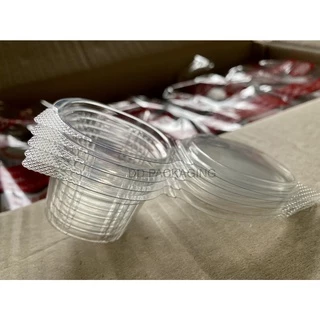 DD ถ้วยน้ำจิ้มฝาติด 1oz/2oz/3oz เนื้อPET กระปุกน้ำจิ้มฝาล็อด(50 ชิ้น/แพ็ค)