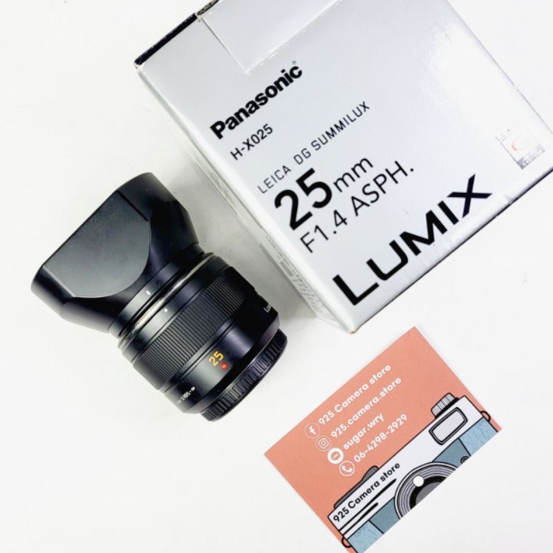 เลนส์ Panasonic 25mm F1.4 สีดำ ครบกล่อง