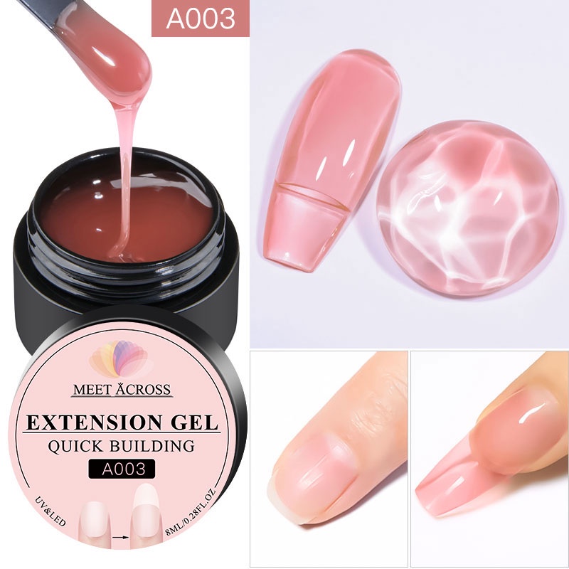 MEET ACROSS เจลเล็บปลอม ยาทาเล็บเจล ขยาย คริลิค เล็บปลอมยาว สร้างได้อย่างรวดเร็ว UV Gel Polish 8ml