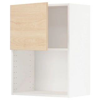 IKEA พร้อมส่ง ตู้ไมโครเวฟแบบแขวน METOD เมท็อด ขาวอัสเคอร์ชุนด์ ลายไลท์แอช 60x37x80 ซม.