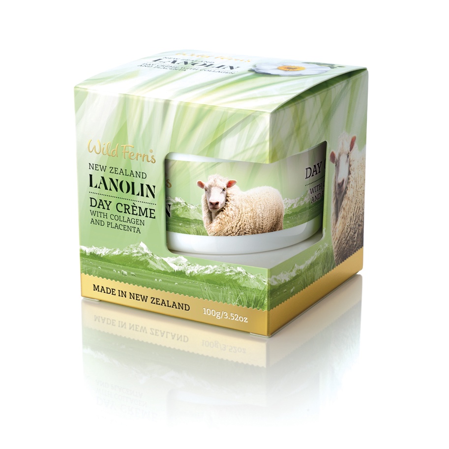 WILD FERNS (ไวล์ดเฟิร์นส) LANOLIN DAY CREME WITH COLLAGEN & PLACENTA ลาโนลิน เดย์ ครีม วิท คอลลาเจน แอนด์ พลาเซนต้า 100g