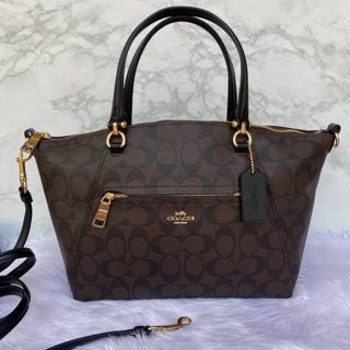 แท้💯🇺🇸 Coach พัด ลาย c สีน้ำตาลเข้ม PRAIRIE SATCHEL IN SIGNATURE