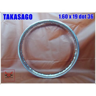 "TAKASAKO" "CHROME" WHEEL size 1.60x19 (DOT 36) // วงล้อ TAKASAKO ขนาด 1.60x19 dot 36 รู ขอบ19 ( 1 วง)