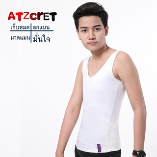 เสื้อกล้ามทอมเต็มตัว-สวมหัว-คอวี (สีขาว, สีดำ) ฟรีค่าจัดส่ง !!