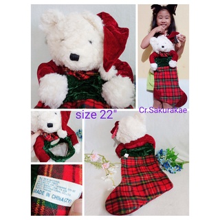 (พร้อมส่ง) ตุ๊กตาคริสต์มาส Christmas sock เทศกาล X mas ตุ๊กตาใส่ของ ตุ๊กตามือสอง ตุ๊กตาลิขสิทธิ์แท้  ตุ๊กต