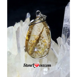 #Rutilated Quartz #จี้ไหมทอง#หินไหมทอง