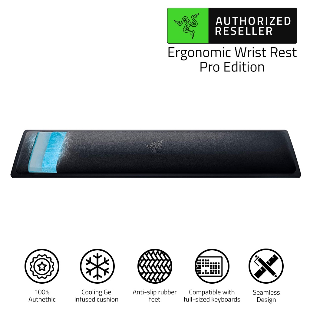 Razer Ergonomic Wrist Rest Pro for FullSized Keyboards With Cooling