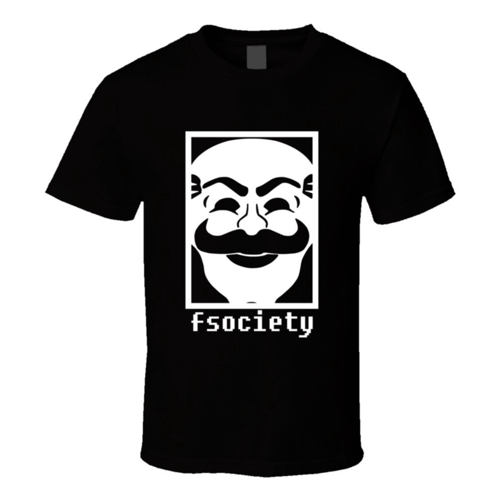 เสื้อยืดผู้ชายสไตล์ใหม่ล่าสุด Summer Mr Robot Fsociety