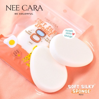 พัฟ NEECARA นีคาร่าSOFT SILK SPONGE N213 พัฟฟองน้ำรูปไข่ สุดคิวท์คอลเลคชั่นล่าสุด