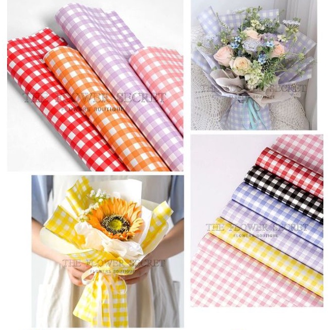 [COD พร้อมส่ง] กระดาษช่อดอกไม้ กระดาษห่อของขวัญ RIBBED BRIGHT WEFT (พร้อมส่ง)