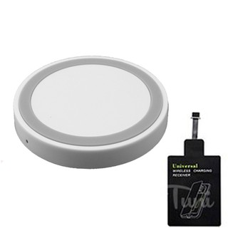 Wireless Charger เครื่องชาร์จไร้สาย + แผ่นรับสัญญาณสำหรับ Samsung/Android