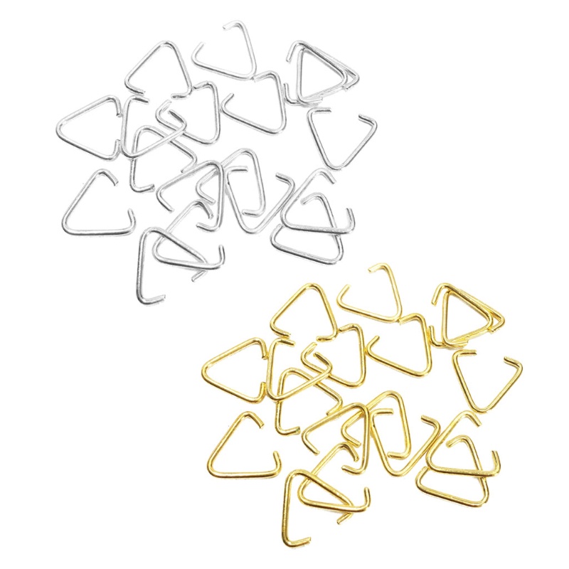Fine 100PCS สําหรับจี้สามเหลี่ยม Pinch Bail เปิดกระโดดแหวนคลิป Bail แขวนหยดสําหรับตกแต่งผลการค้นหาเค