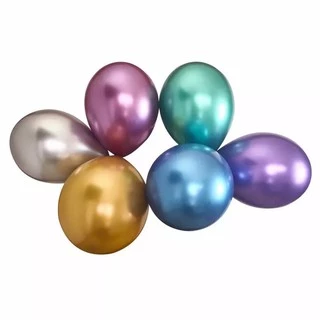 (1ใบ) ลูกโป่งสีโครเมียม 12 นิ้ว 5 นิ้ว เนื้อหนามาก 2.8 กรัม คุณภาพดี สีเยอะ สีโครม โครเมียม