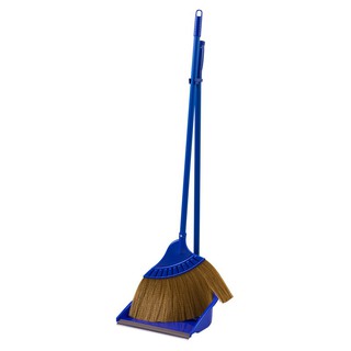 ชุดโกยผงพลาสติกพร้อมไม้กวาด สีน้ำเงิน เอ็นซีแอล NCL Blue Plastic Broom Dustpan Set