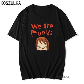 ผลิตภัณฑ์ใหม่👕เสื้อยืด พิมพ์ลายอนิเมะ Yoshitomo Nara We Are Punks แฟชั่นฤดูร้อน สไตล์ฮาราจูกุ สําหรับผู้ชาย และผู้หญิง