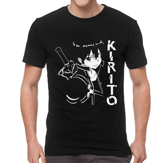 เสื้อยืดสีขาวเสื้อยืดแขนสั้น พิมพ์ลายอนิเมะ ga Kazuto Kirigaya Kirito สําหรับผู้ชาย 728832S-4XL