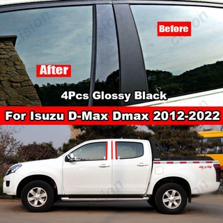 สติกเกอร์คาร์บอนไฟเบอร์ สีดําวาว สําหรับ Isuzu D-Max Dmax 2012-2022 4 ชิ้น