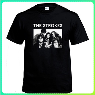 tshirtเสื้อยืดคอกลมฤดูร้อนเสื้อยืดผ้าฝ้าย 100% พิมพ์ลายกราฟิก The STROKES BAND GILDAN UNISEXสามารถปรับแต่งได้Sto4XL