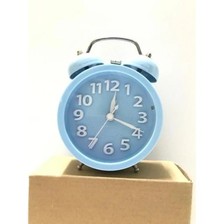 New Classic Silent Double Bell Alarm Clock นาฬิกาปลุกทรงโบราณ น่ารัก สีฟ้า   #110