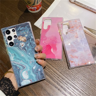 เคสโทรศัพท์มือถือ ซิลิโคน กันกระแทก ลายหินอ่อน หรูหรา สําหรับ Samsung S22 Plus S21 Ultra S20 Ultra Note 20