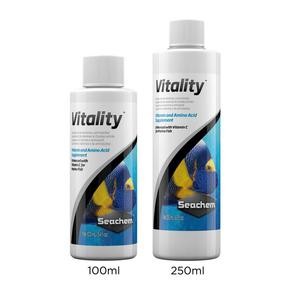 Seachem Vitality - วิตามินและกรดอะมิโนเสริม ใช้คลุกกับอาหารเม็ด เสริมภูมิ กระตุ้นความอยากอาหาร แก้ปั