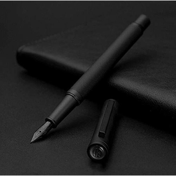 ปากกาหมึกซึมป่าสีดําด้าน 1850 ปลายปากกาละเอียดพิเศษดีไซน์คลาสสิกพร้อมตัวแปลงและชุดกล่องโดย หงเตี้ยน