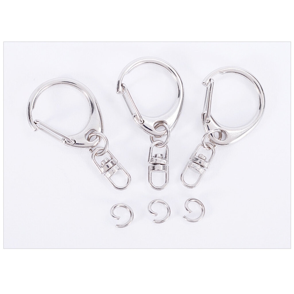 (แพ็คราคาส่ง 50ชิ้น) อะไหล่พวงกุญแจ DIY ห่วงพวงกุญแจ ตะขอพวงกุญแจ แบบเซ็ท ชุดกลาง ตะขอหัวตัว D พร้อม