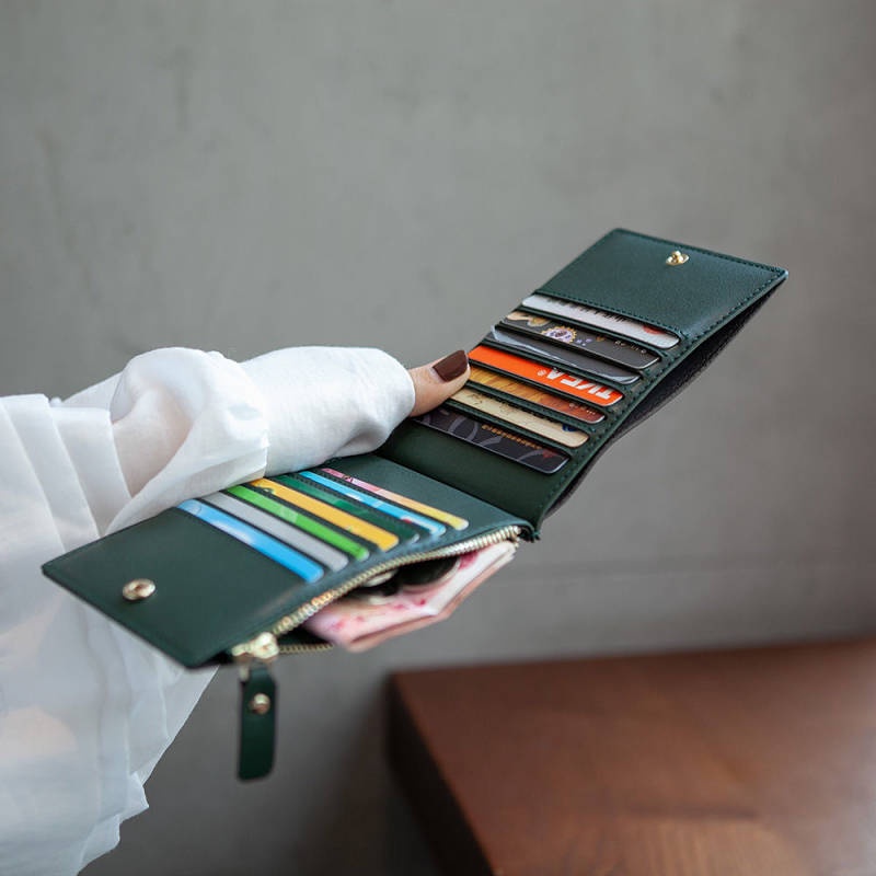 SENSES// Card Holder Female Ultra-Thin Genuine Leather Little Bee Multi-Card-Slot Coin Purse Bank Card High-End Exquisite Card Holder iKkw