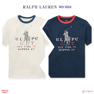 RALPH LAUREN COTTON JERSEY RINGER T-SHIRT (BOY SIZE 8-20)